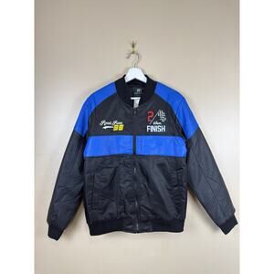 Riot Empire Racing Bomber Jacket Men's S City Rider Road Race 96 Black NWT Y2K